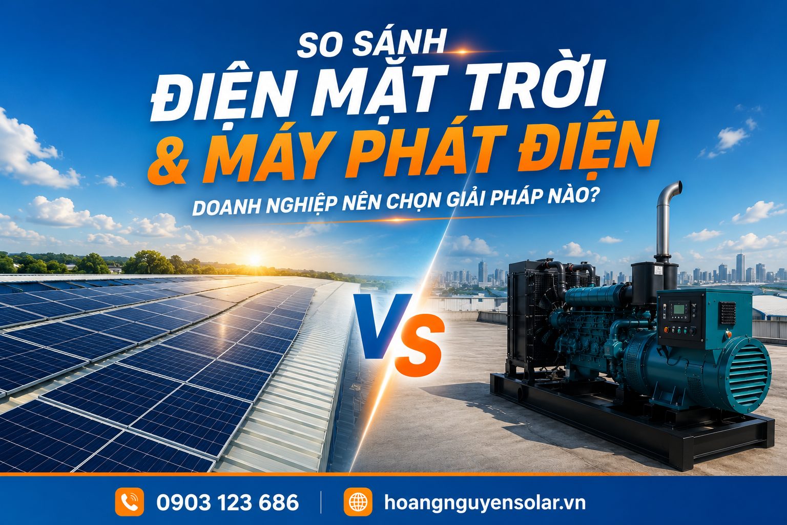 So sánh điện mặt trời và máy phát điện: Doanh nghiệp nên chọn giải pháp nào năm 2026?